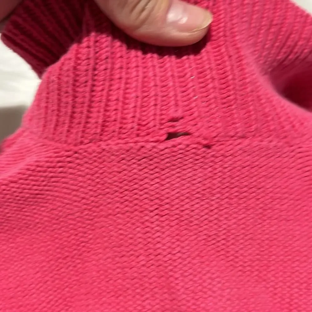 Gymboree S 5/6 hot pink chunky cable knit cardigan bright flower buttons euc